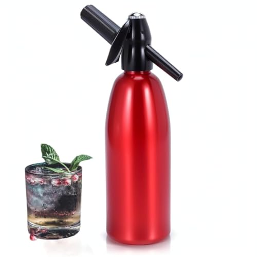 Sprudelwasserbereiter, 1 l Soda-Siphon, Aluminium-Soda-Maker für Zuhause, tragbarer Wasserbereiter für Sodawasser, Cocktails oder Sodawasser, Verwendung von 8 Gramm CO2-Kartuschen (nicht im von Loxiia