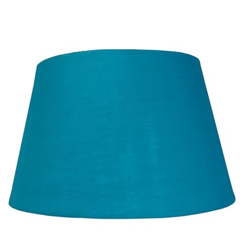LOXTON LIGHTING Lampenschirm aus Baumwolle, Blaugrün, 25,4 cm (PMCD10TB), einfach anzubringender ES/BC-Lampenschirm für Wohnzimmer, Schlafzimmer, Flure und Küchen (Blaugrün) von Loxton Lighting