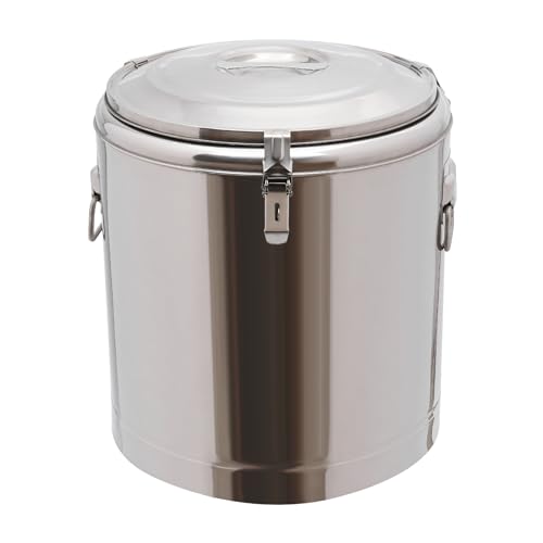 Edelstahl Isolierter Eimer mit Deckel, Doppelwandiger Warmhaltebehälter mit Deckel Schnallen Zapfhahn für Partys Picknick Freien Reisen Buffets Hotels Restaurants (40L) von LoyaltyClivia