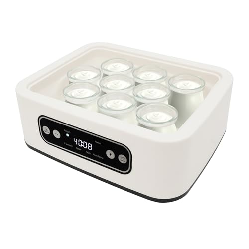 Joghurtbereiter, 9 Glasbehälter à 100 ml für bis 1,6L Selbstgemachten Joghurt, Joghurtmaschine mit Temperatur 21-45°C und LCD Display, Yogurt Maker für Joghurt, Natto und Reiswein, Weiß Joghurtbereiter, 9 Glasbehälter à 100 ml für bis 1,6L Selbstgemachten Joghurt, Joghurtmaschine mit Temperatur 21-45°C und LCD Display, Yogurt Maker für Joghurt, Natto und Reiswein, Weiß von LoyaltyClivia