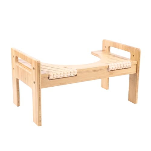 LoyaltyClivia Toilettenfußstütze, WC Massage Hocker Bambus Holz Fußhocker,Bamboo Edition Toilettenhocker und Massage Design,Badezimmerhocker für Kinder Schwangere Frauen Alte Menschen von LoyaltyClivia
