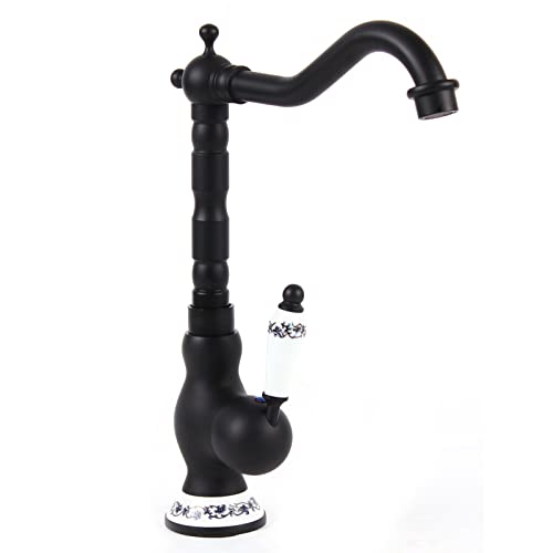 Wasserhahn Bad Antik Retro, Waschbeckenarmatur Badarmatur Einhebel Mischbatterie aus Messing für Badezimmer,Warm- und Kaltwasserhähnen,G3/8 Einlassschlauch, Schwarz Wasserhahn Bad Antik Retro, Waschbeckenarmatur Badarmatur Einhebel Mischbatterie aus Messing für Badezimmer,Warm- und Kaltwasserhähnen,G3/8 Einlassschlauch, Schwarz von LoyaltyClivia