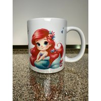 Hochwertige Keramiktasse Im Arielle Princess Design Handarbeit Nostalgie Prinzessin Meerjungfrau Kindheit Tasse Mug 300Ml Doppeldesign von LoyanaShop