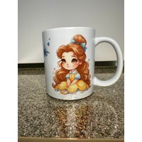Hochwertige Keramiktasse Im Belle Princess Design Handarbeit Nostalgie Prinzessin Geburtstag Kindheit Tasse Mug 300Ml Doppeldesign von LoyanaShop