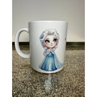 Hochwertige Keramiktasse Im Elsa Princess Design Handarbeit Nostalgie Prinzessin Eiskönigin Kindheit Tasse Mug 300Ml Doppeldesign von LoyanaShop