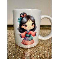 Hochwertige Keramiktasse Im Mulan Princess Design Handarbeit Nostalgie Prinzessin China Kindheit Tasse Mug 300Ml Doppeldesign von LoyanaShop