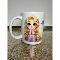 Hochwertige Keramiktasse Im Rapunzel Princess Design Handarbeit Nostalgie Prinzessin Geburtstag Kindheit Tasse Mug 300Ml Doppeldesign von LoyanaShop