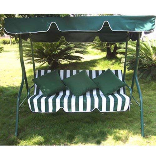 Loywe Hollywoodschaukel Gartenschaukel Schaukelbank 3-Sitzer mit Dach Stahlgestell,Grün 170x115x156cm LW12 von Loywe