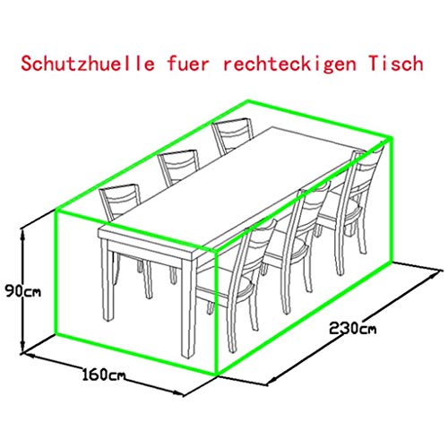 Loywe Schutzhülle für Gartentisch Rechteck Abdeckhaube Abdeckung Schutzhaube,LWA1119 von Loywe