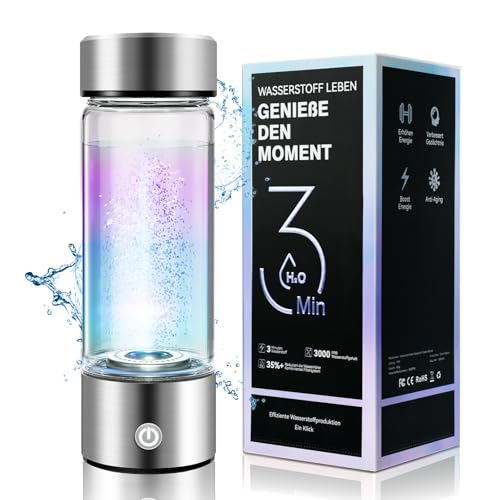 LOZLTX Pro Wasserstoff-Wasserflaschengenerator【0 Chlor & 0 Ozon – stärkste Technologie】【Super Wasserstoffgehalt 3000PPB】Wasserstoff-Wasserflasche mit SPE-PEM-Technik, verbessert Wasser in 3 Minuten von Lozltx