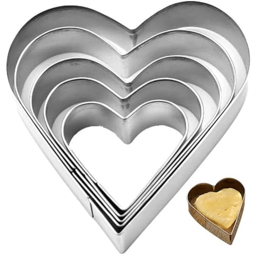 5 Stcs Cookie Cutter Heart Edelstahl Kuchenschneider Keks Backset Backträger Backkekse Kuchenformen von Lpitoy