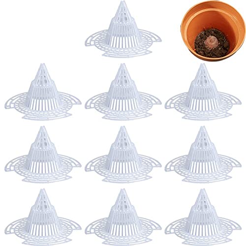 Lpitoy 10 Stück Kegel Blumentopf Mesh Pad Filter Kunststoff Blumentopf Gitter Kegel Matte Gartenzubehör Größe L von Lpitoy