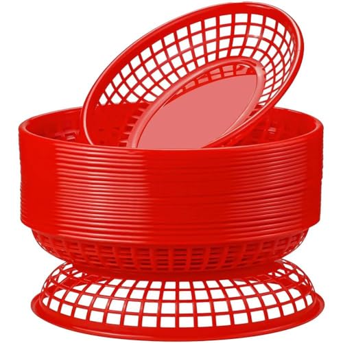 Lpitoy 24 Stück Fast-Food-körbe, Restaurant-servierkörbe, Brot- Und Frittierkörbe, Serviertablett Für Hot Dogs, Hühnchen, Burger, Sandwiches, Pommes von Lpitoy