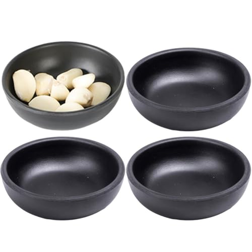 Lpitoy 4 Stück Dip-Sauce-Gerichte, Schwarze Sushi-sojasauce-dip-Schalen, Sushi-Ketchup-gewürze, Vorspeisenteller Für Die Küche Zu Hause von Lpitoy