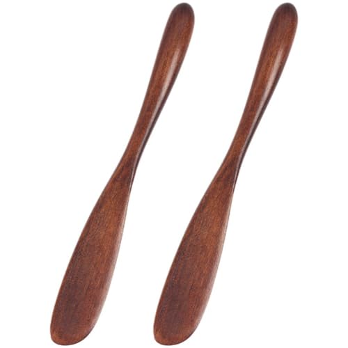 Lpitoy Buttermesser-streuer Aus Holz, 2 Stück Gelee-Sandwich-gewürz-käse-streuermesser, Buttermesser-spatel Aus Holz Für Gläser, Mixer, Rühren Und Mischen von Lpitoy