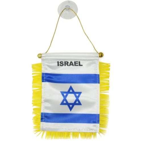 Lpitoy Israel-mini-Banner, Israelische Flagge, Jüdischer Wimpel, Mini-Banner Saugnapf-aufhänger von Lpitoy