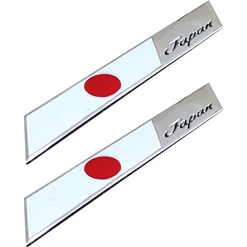 Lpitoy Japanische Flaggenauto -Aufkleber -abziehbilder 2pcs 3D Aluminium Körper Aufkleber Auto Motorrad Dekor Aufkleber Auto Styling Accessoires von Lpitoy