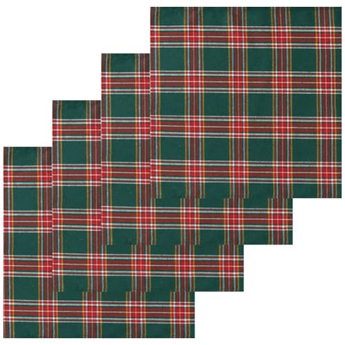 Lpitoy Weihnachts-stoffservietten Schottischem Karomuster, 4 Stück, Klassische Rot-grün Karierte Abendessenservietten Für Die Weihnachtsfeiertags-tischdekoration von Lpitoy