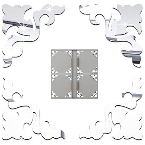 Möbel 3d Spiegel Wandaufkleber 4pcs Geometrisches Muster Diy Art Decals Gold Spliver Aufkleber Für Wohnzimmer Büro Wanddekoration von Lpitoy