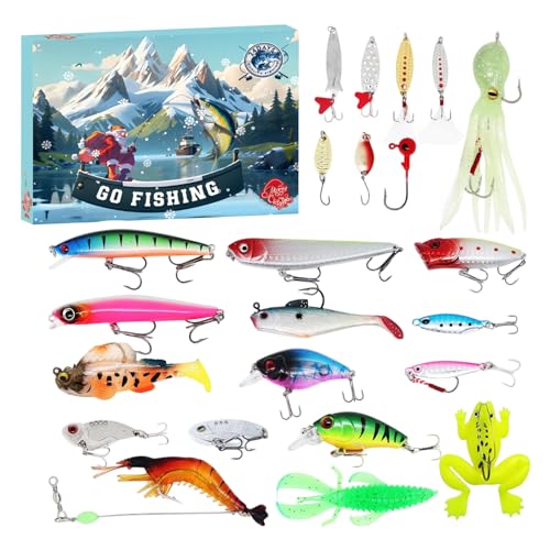 Angel Adventskalender 2025 Für Männer, 24 Tage Countdown Kalender Angelköder Set, 24 Tage Weihnachts Adventskalender Weihnachtskalender Adventskalenders Angeln Für Erwachsene Kinder Angel Adventskalender 2025 Für Männer, 24 Tage Countdown Kalender Angelköder Set, 24 Tage Weihnachts Adventskalender Weihnachtskalender Adventskalenders Angeln Für Erwachsene Kinder von Lpoppcx