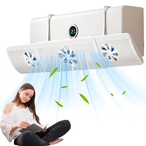 Lpoppcx AC Lüftungsgitter Ableiter | Verstellbarer Luftgitter Ableiter Mit 3 Ventilatoren | Klimaanlagen Umlenker Für Familie Freunde Industrie Gewerbe Auto Outdoor Camping Fenster Decke von Lpoppcx