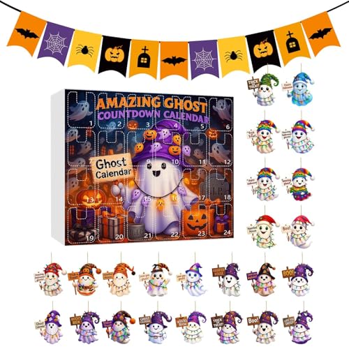 Lpoppcx Halloween Countdown Kalender,Weihnachts Countdown Kalender 24 Tage Geist Adventskalender - Acryl Festliches Ornament 2D Deko für Wand Aktivitäten Zuhause Feier Festival Lpoppcx Halloween Countdown Kalender,Weihnachts Countdown Kalender 24 Tage Geist Adventskalender - Acryl Festliches Ornament 2D Deko für Wand Aktivitäten Zuhause Feier Festival von Lpoppcx