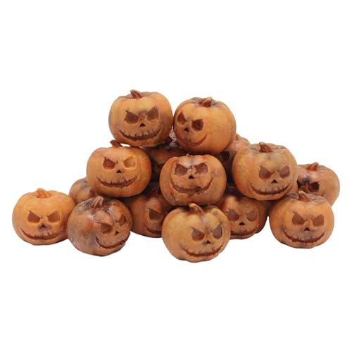 Lpoppcx Halloween Miniatur Kürbisse | Kleine Kürbis Deko Figur,20 Stücke Resin Miniaturen Für Halloween Party Tischdekoration von Lpoppcx