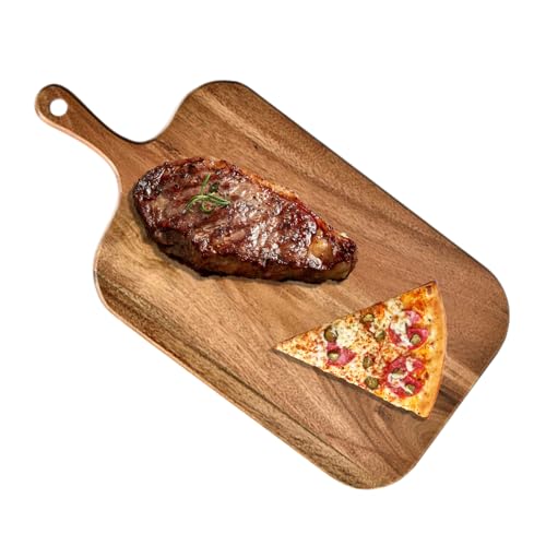 Lpoppcx Holzschneidebretter Für Die Küche - Schneidebretter Aus Holz Mit Griff - Wendbare Servierplatten Fleischplatte Für Gewerbe Camping Restaurant von Lpoppcx