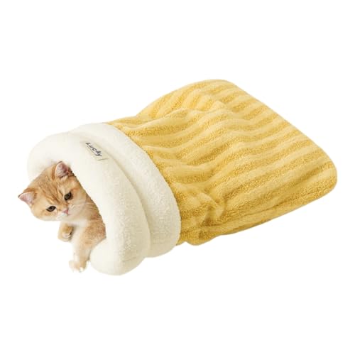 Lpoppcx Katzen Schlafsack | Winter Wärmehöhle Haustierbett | Tragbarer Katzenschlafsack Für Reisen Balkon Innenräume Draußen Wohnzimmer Terrasse Auto Schlafzimmer von Lpoppcx