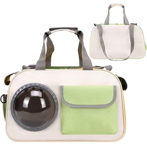 Lpoppcx Kleine Katzentransportbox, Katzentasche Mit Luftblasenfenster, Atmungsaktive Transportbox Für Reisen Camping Krankenhaus Wandern Motorrad Auto Flugzeug Schule Outdoor von Lpoppcx