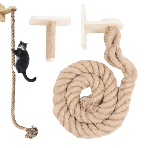 Lpoppcx Klettertau Für Katzen | Indoor Katzen Ruhepodeste | Kratzleiter Zum Krallenschleifen Wandmontierte Katzensprungsregale Für Schlafzimmer Lpoppcx Klettertau Für Katzen | Indoor Katzen Ruhepodeste | Kratzleiter Zum Krallenschleifen Wandmontierte Katzensprungsregale Für Schlafzimmer von Lpoppcx
