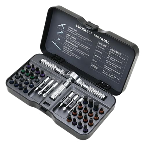 Lpoppcx Knarrenschlüssel-Set - Knarre mit abnehmbaren Magnet-Bits,Werkzeugkasten Aus Legiertem Stahl Für Möbel Fahrrad Haushalt Elektronik Lpoppcx Knarrenschlüssel-Set - Knarre mit abnehmbaren Magnet-Bits,Werkzeugkasten Aus Legiertem Stahl Für Möbel Fahrrad Haushalt Elektronik von Lpoppcx