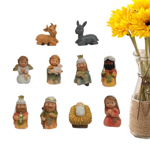 Lpoppcx Krippenset | 10-teilige Miniatur Jesus Figur - Religiöse Resin Kunsthandwerk Deko Für Wohnzimmer Kirche Nachttisch Schreibtisch Garten Deko Geschenk Lpoppcx Krippenset | 10-teilige Miniatur Jesus Figur - Religiöse Resin Kunsthandwerk Deko Für Wohnzimmer Kirche Nachttisch Schreibtisch Garten Deko Geschenk von Lpoppcx