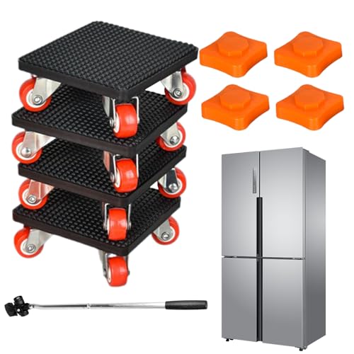 Lpoppcx Möbelheber Werkzeug, 500 Kg Schwerlast Rollen Set, Schwere Möbelroller Mit 360° Drehrädern Für Bett Tisch Waschmaschine Sofa Schrank Couch Klavier von Lpoppcx