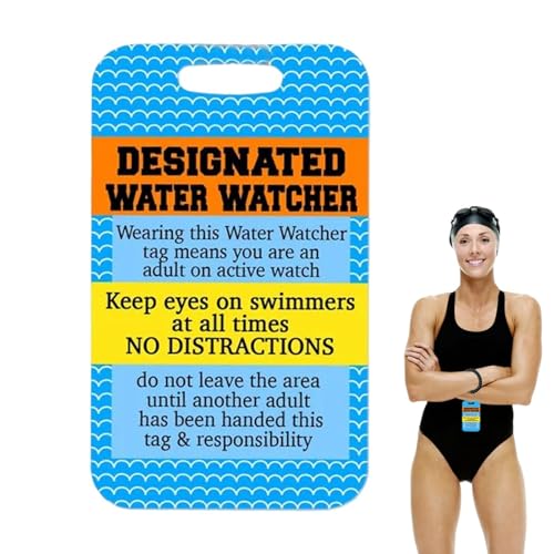 Lpoppcx Pool-Regeln unterzeichnen | Kleine Acryl-Pool-Sicherheitsplakette,Creative Safety Reminder Signs, Designated Water Watcher, Water Safety Swimming Pool Accessories von Lpoppcx