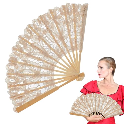 Lpoppcx Spitzenfächer, Handfächer,Tragbare faltbare Ventilatoren - Bezaubernde Fächer für Hochzeit, Kirche, Dekoration, Hitzewallungen, Tanz, Auftritte, Partys, Geschenke Lpoppcx Spitzenfächer, Handfächer,Tragbare faltbare Ventilatoren - Bezaubernde Fächer für Hochzeit, Kirche, Dekoration, Hitzewallungen, Tanz, Auftritte, Partys, Geschenke von Lpoppcx