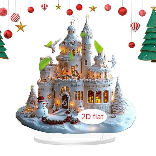 Lpoppcx Weihnachtstischdekoration - Farbige 2D Weihnachtsdeko Schilder - Mit Ständer Acryl Deko Mit Schloss-Design Für Einkaufszentren Restaurants Bücherregale Lpoppcx Weihnachtstischdekoration - Farbige 2D Weihnachtsdeko Schilder - Mit Ständer Acryl Deko Mit Schloss-Design Für Einkaufszentren Restaurants Bücherregale von Lpoppcx