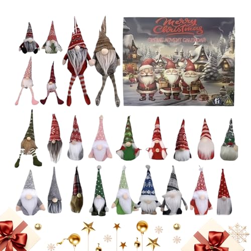 Wichtel Adventskalender 2025, 24 Stück Weihnachten Wichtel Figuren Deko, Weihnachts Adventskalender 2025, 24 Tage Weihnachten Countdown Kalender Für Kinder Und Erwachsene von Lpoppcx