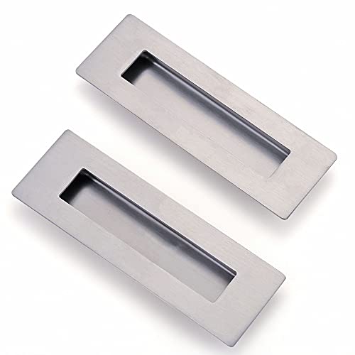 Lpraer 2x Edelstahl Muschelgriff Schiebetürgriff Rechteckig 150 X 50mm Möbelgriffe für Schranktür, Zimmertüren und Schubladen von Lpraer