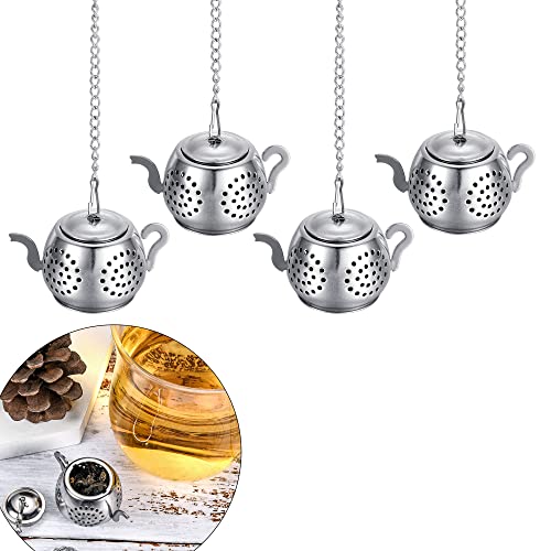 Lpraer 4 Stück Teesieb Teekann für lösen Tee, Teeei Teefilter Teainfuser Teesieb aus Edelstahl, mit Verlängertem Kettenhaken, Teesieb für Teekanne Tee-Tassen und Meisten Tee-Schalen Lpraer 4 Stück Teesieb Teekann für lösen Tee, Teeei Teefilter Teainfuser Teesieb aus Edelstahl, mit Verlängertem Kettenhaken, Teesieb für Teekanne Tee-Tassen und Meisten Tee-Schalen von Lpraer