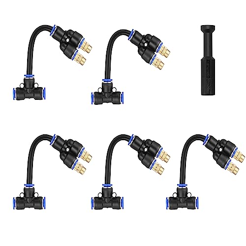 Lpraer 5 Stücke Nebeldüsen Sprühnebel T-stück Verbinder mit 10cm verstellbare Messing Wasserrohr Sprühdüse Sprayer Sprinkler T-Steckverbindel Ersatzköpfe für Outdoor Bewässerungssystem(Mit 2 Düsen #2) Lpraer 5 Stücke Nebeldüsen Sprühnebel T-stück Verbinder mit 10cm verstellbare Messing Wasserrohr Sprühdüse Sprayer Sprinkler T-Steckverbindel Ersatzköpfe für Outdoor Bewässerungssystem(Mit 2 Düsen #2) von Lpraer