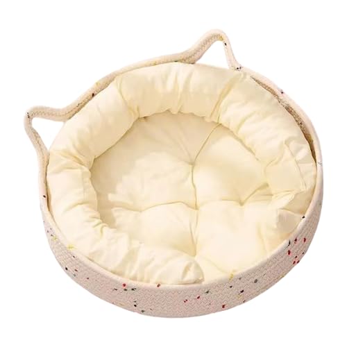 Lpsdssre Gewebte Katzennester, für mehrere Haustiere geeignet, 35 x 35 x 13 cm, rundes Katzenbett, beruhigendes Kätzchennest, Kratzfläche, zum Schlafen, beruhigendes Kratzen zu Hause von Lpsdssre