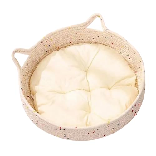 Lpsdssre Gewebte Katzennester, für mehrere Haustiere geeignet, 35 x 35 x 13 cm, rundes Katzenbett, beruhigendes Kätzchennest, Kratzfläche, zum Schlafen, beruhigendes Kratzen zu Hause von Lpsdssre