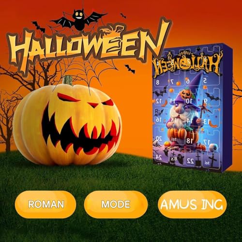 Lpsdssre Halloween Adventskalender 2025,24 Tage Countdown-Zeitmesser Mit Gnomen Für Kinder - Niedliche Halloween Figuren Deko Für Schreibtisch Schlafzimmer von Lpsdssre