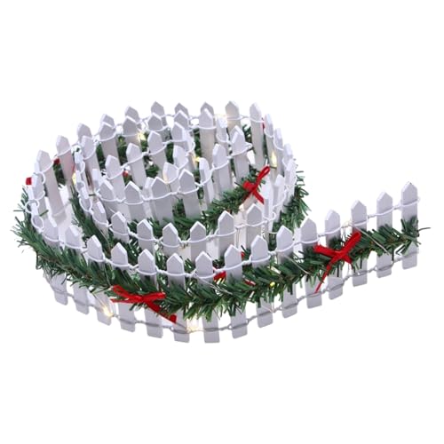 Lpsdssre Miniaturzaun für Weihnachten, 89,9 cm, Holz, dekorative Lattenplatte, LED-Feengartenzaun für Kinder und Erwachsene, Party, Weihnachtsbaum, Dorflandschaft, Mini-Haus von Lpsdssre