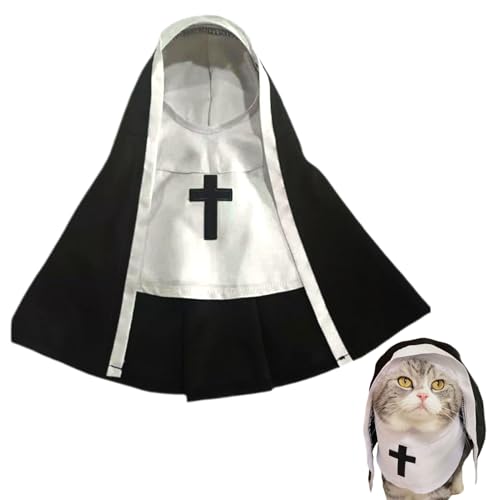 Lpsdssre Nonnenkostüm für Hunde, Nonnenkostüm für Hunde - Halloween Cosplay Lustiges Hundekostüm,Sister Habit Haustierstoff, niedliches Haustierkostüm für kleine Katzen von Lpsdssre