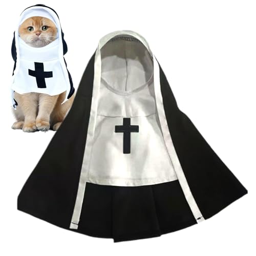 Lpsdssre Nonnenkostüm für Hunde, Nonnenkostüm für Hunde - Halloween Hundekostüm Cosplay Lustiges | Sister Habit Haustierstoff, niedliches Haustierkostüm für kleine Katzen von Lpsdssre