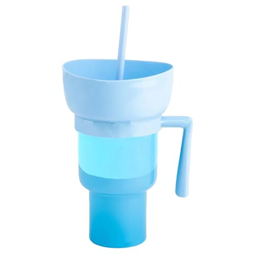 Top Snack Bowl Drink Cup, Getränk Und Snackhalter, Wiederverwendbare Tasse Und Schüsselkombination, Kompakt Leicht, Große Kapazität, 26x14 Cm, Für Picknickreisen von Lpsdssre
