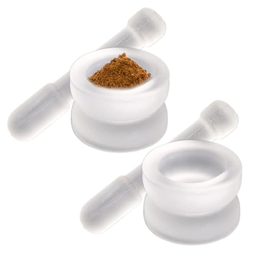 - und Stößel-Set, Mehrzweckwerkzeug, komplettes Set, Pill Crusher Bowl, Kräuter-Schleifwerkzeug, Nicht-Schlupf-Design, für Pulver Nuts Knoblauchpfeffercorns Gewürz von Lpsdssre