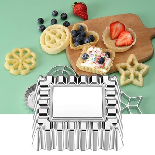 Rosettenwaffeleisen, Waffeleisen mit Stiel, Waffeleisen Aus Aluminiumlegierung, Herz-Stern-Kreis-Quadrat-Keksform zum Backen In Der KüChe, Kochen, Frittieren, Haushaltswaren (Quadratform) von Lrioehny